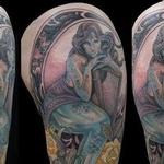 Tattoos - Mermaid Mucha-inspired thigh - 119756